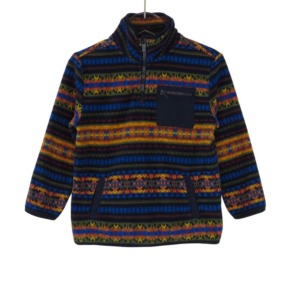 Old Navy Navy Fair Isle Quarter-Zip Microfleece Pullover 3T Toddler Boy